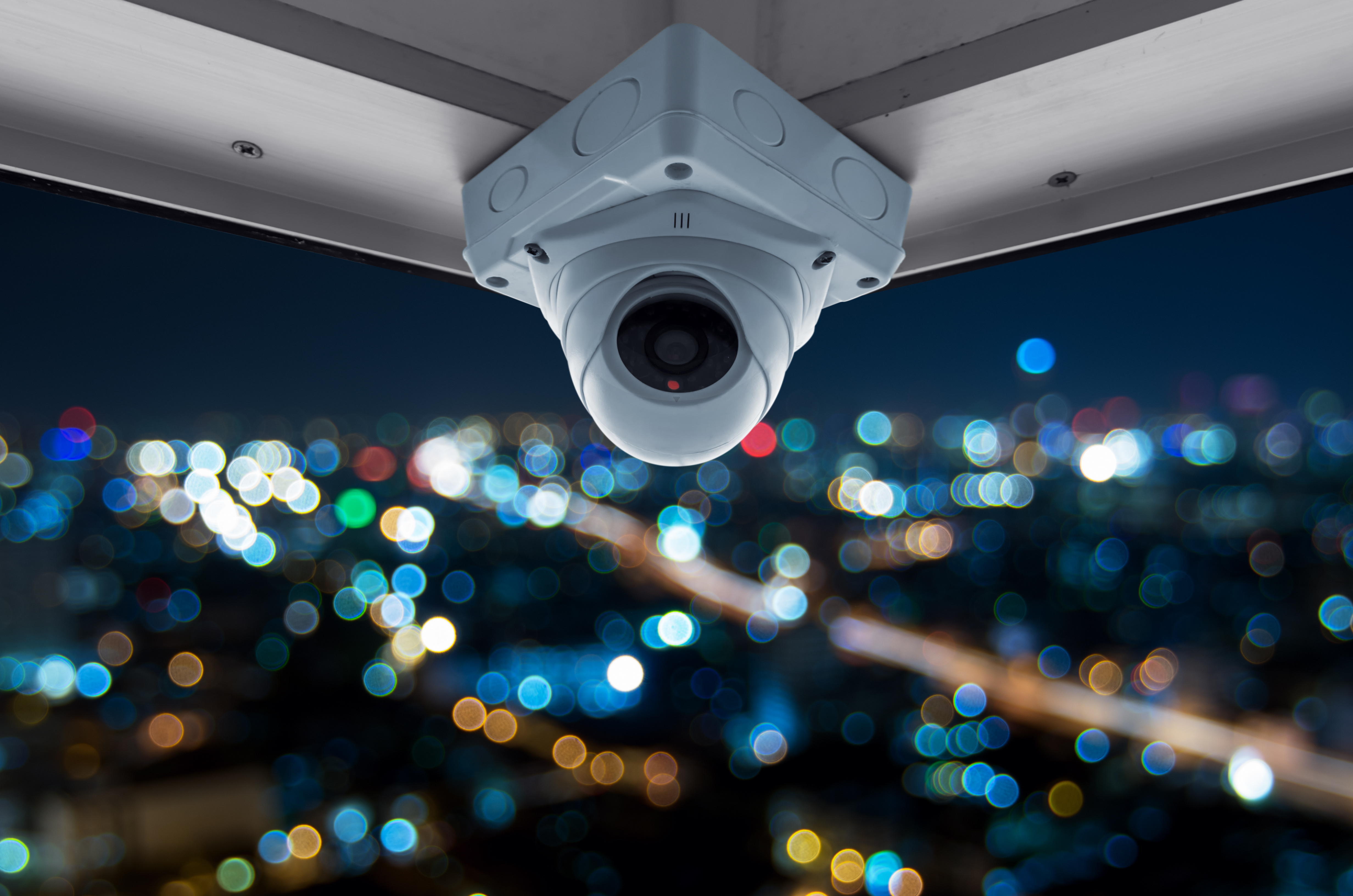 CCTV and night city scene